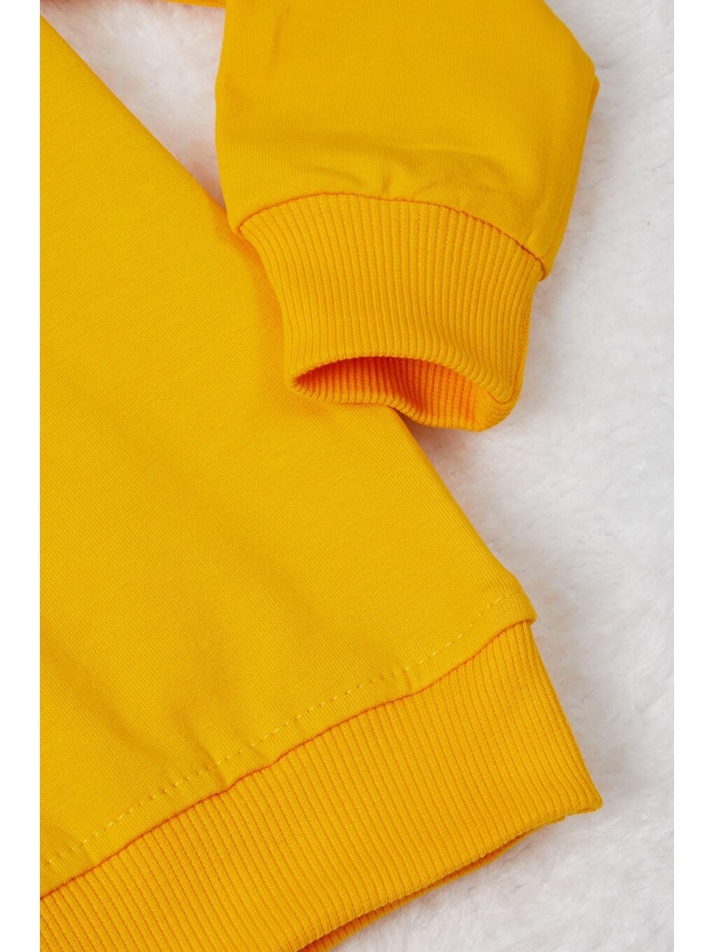 Sarı Tavşan Nakışlı Yazılı Kız Çocuk Sweatshirt 16949-3