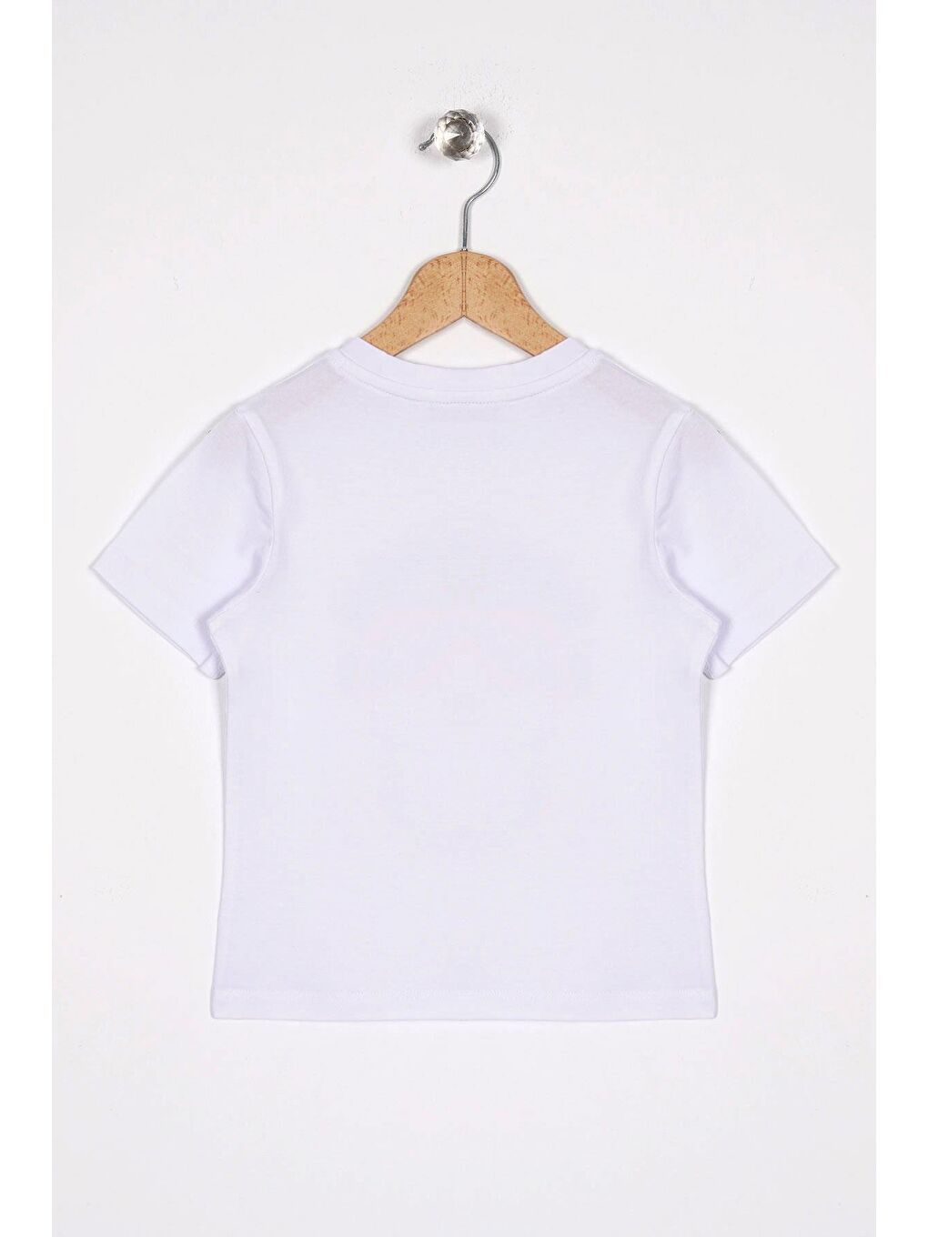Beyaz Patlı Düğmeli Erkek Çocuk Tişört-6