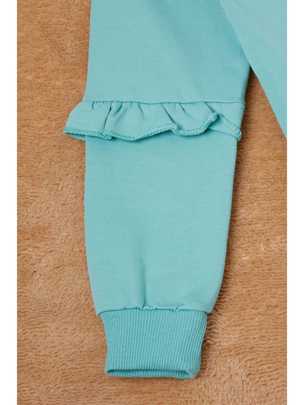 Yeşil Papatya Baskılı Kız Çocuk Sweatshirt 16610-2