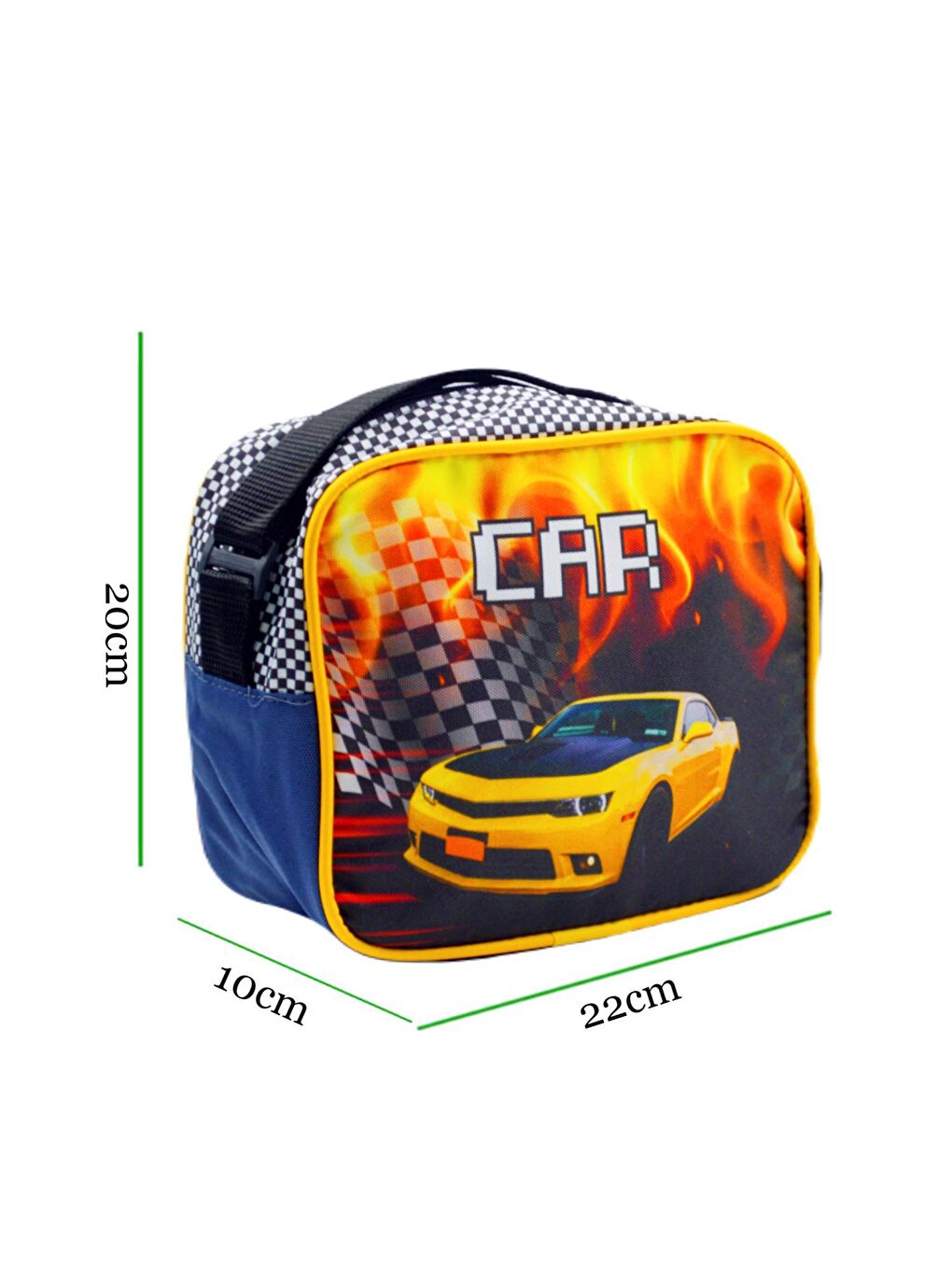 3 Bölmeli İlkokul Okul Sırt Çantası Ve Beslenme Çantası Car Sarı-3