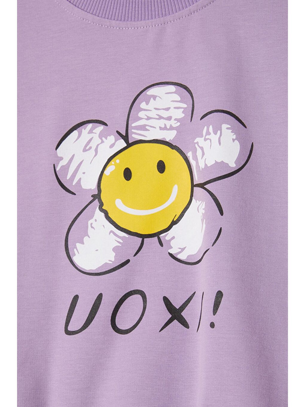 Lila Papatya Baskılı Kız Çocuk Sweatshirt 16611-1