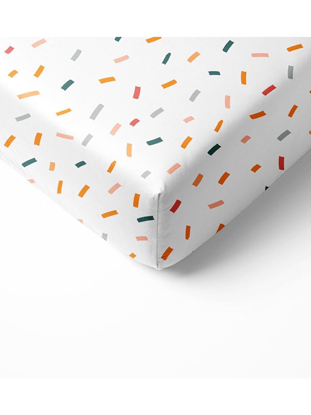 Karışık Renkli Çizgi  Desen Baskılı Bebek Boy Lastikli Çarşaf Seti 60x120 cm-1