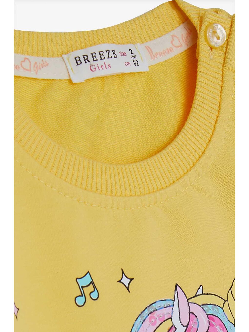 Breeze Sarı Kız Bebek Sweatshirt Baskılı Pullu Unicorn Sarı (2 Yaş) - 2