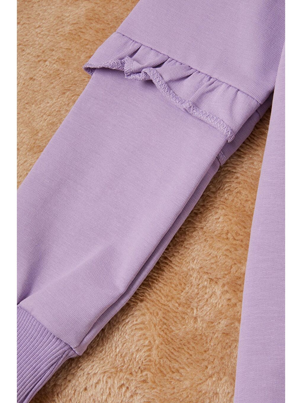 Lila Papatya Baskılı Kız Çocuk Sweatshirt 16611-2