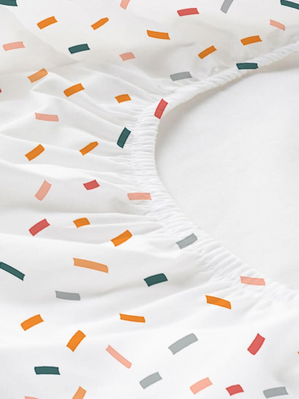 Karışık Renkli Çizgi  Desen Baskılı Bebek Boy Lastikli Çarşaf Seti 60x120 cm-2