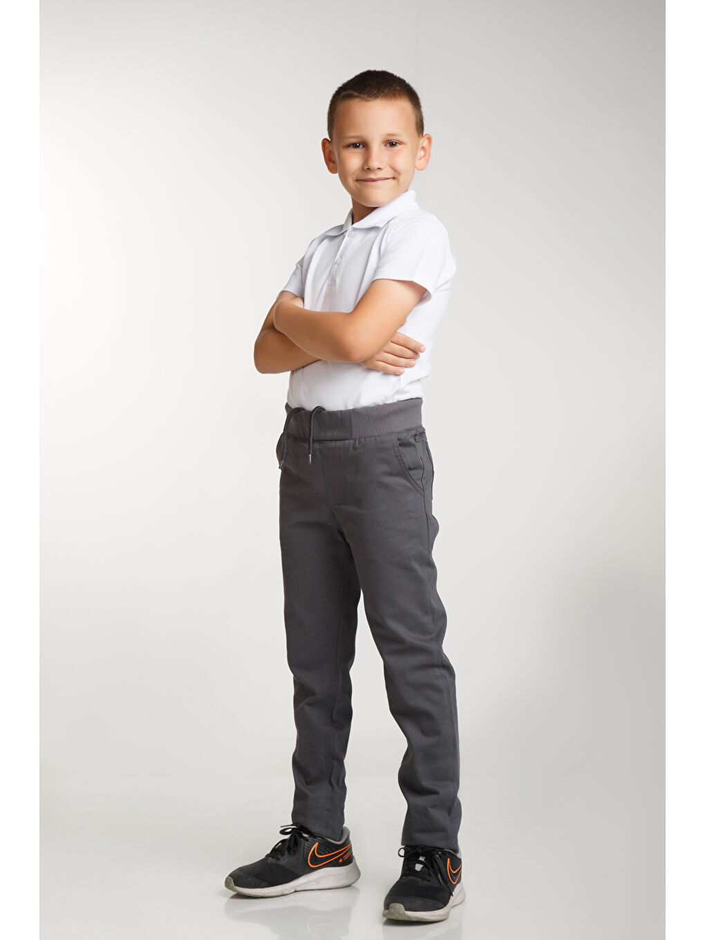 ajn Gri Kids Beli Lastikli Slim Fit Erkek Çocuk Pantolon