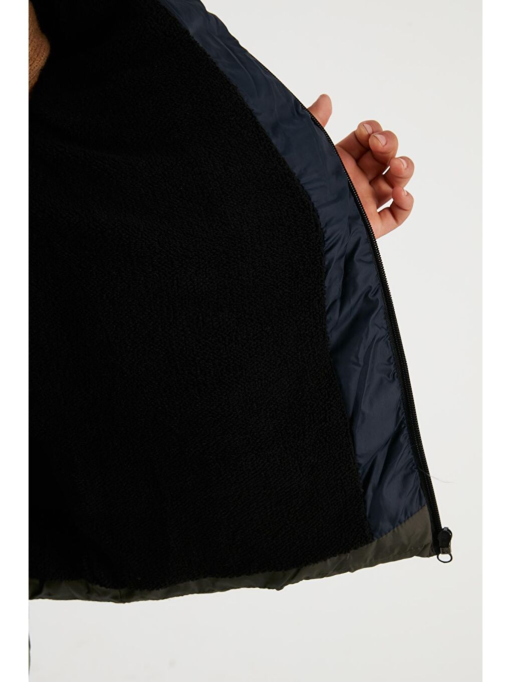 Lela Lacivert İçi Peluş Astarlı Çıkarılabilir Kapüşonlu Şişme Mont 5760015 - 4