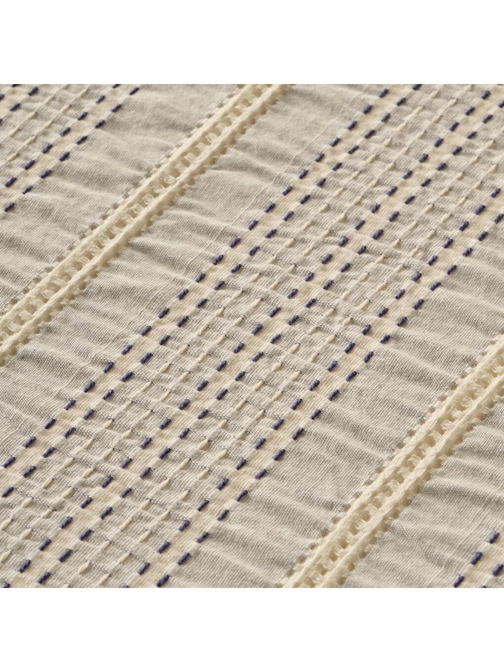 %100 Pamuk Marina Tek Kişilik Yatak Örtüsü Mavi-2