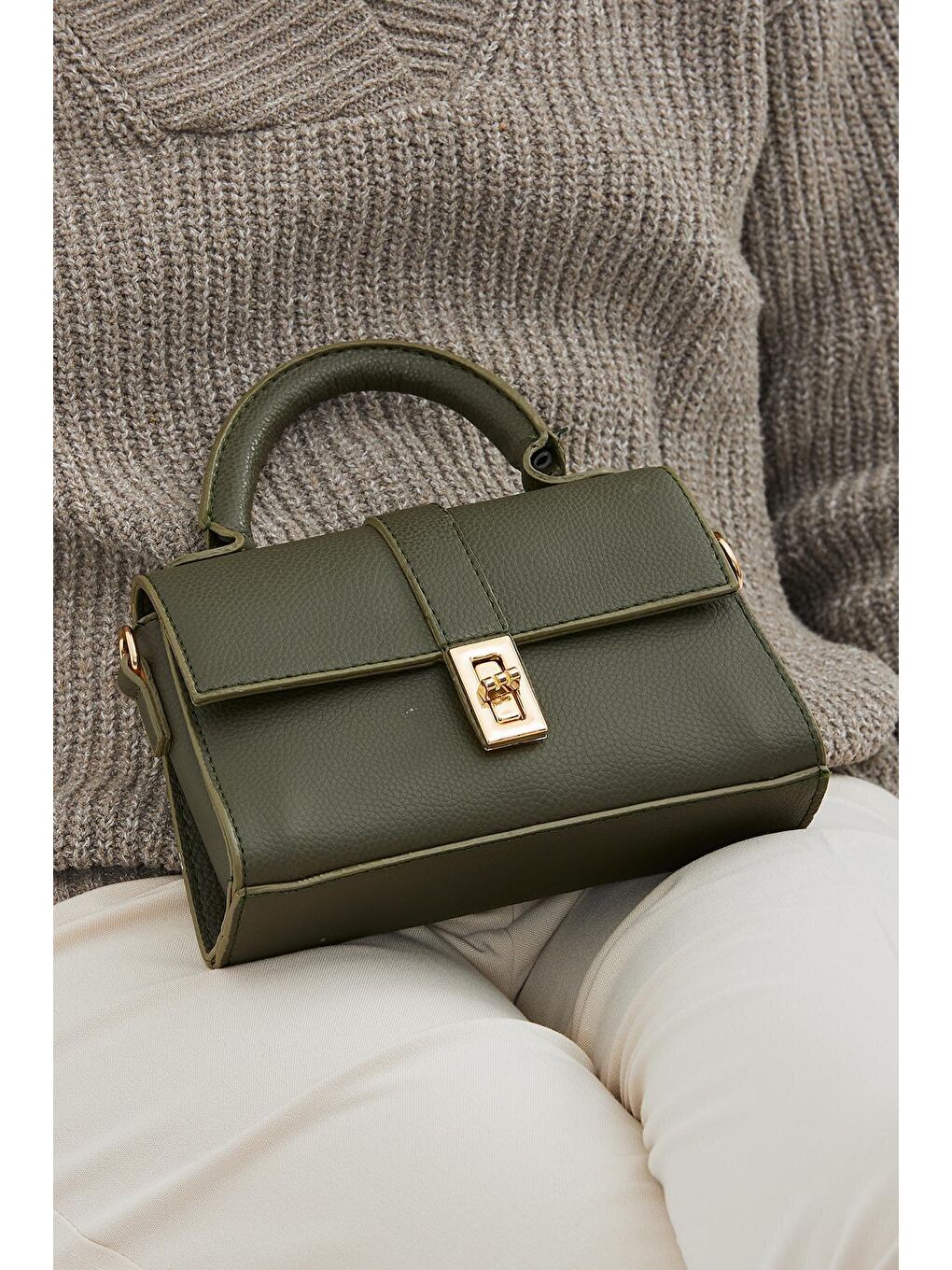 Uzun Askılı Biana Kadın Çapraz Çanta Haki