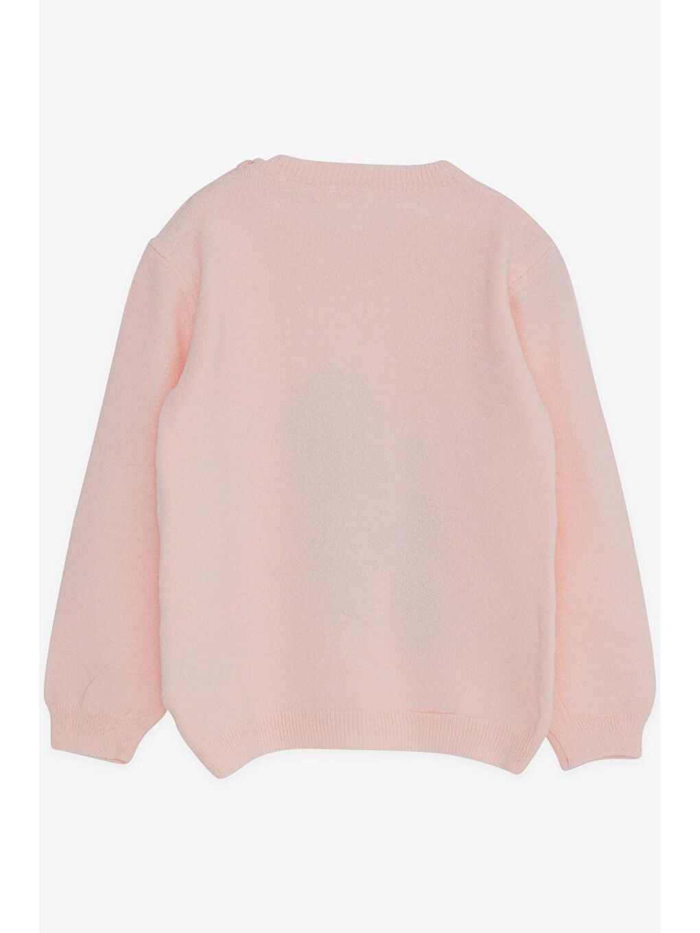 Pembe Kız Çocuk Triko Kazak Pullu Nakışlı Kız Baskılı Pudra (1.5-5 Yaş)-1