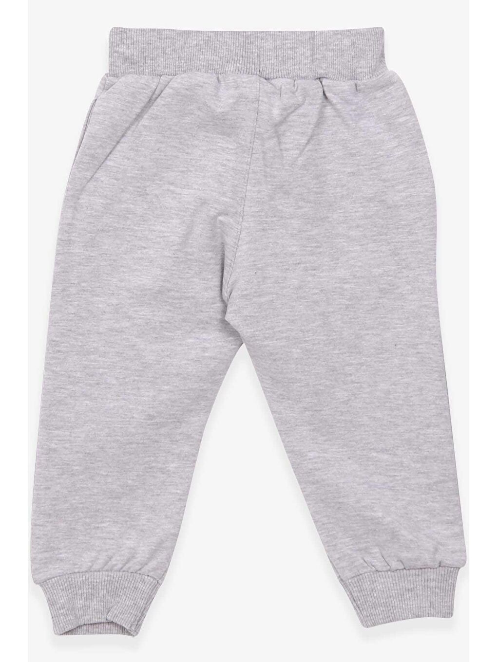 Erkek Çocuk Eşofman Altı Baskılı Cepli Açık Gri Melanj (1.5-5 Yaş)-1