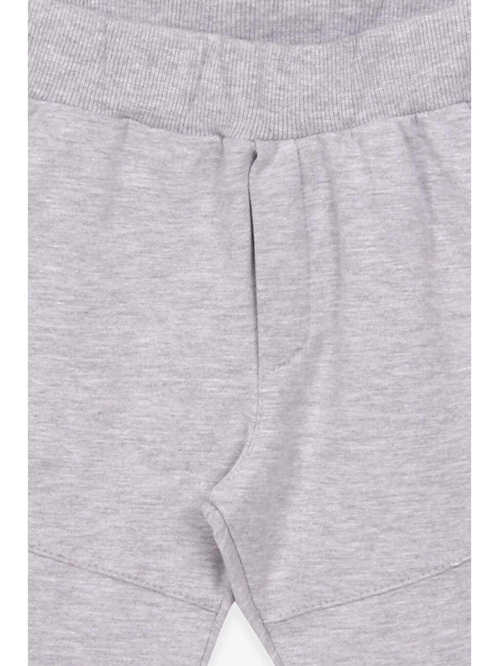 Erkek Çocuk Eşofman Altı Baskılı Cepli Açık Gri Melanj (1.5-5 Yaş)-2