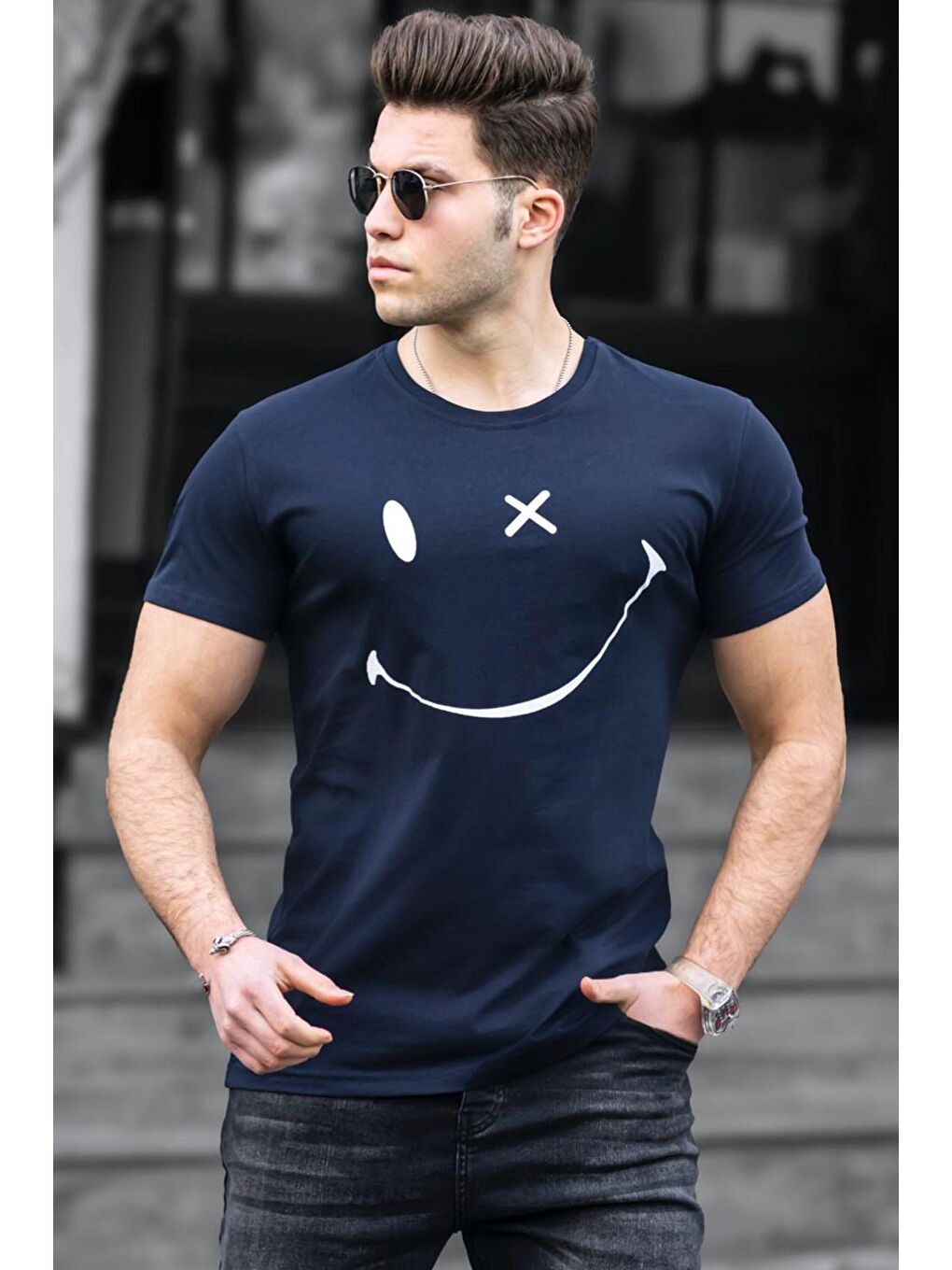 Madmext Lacivert Tişört 5060