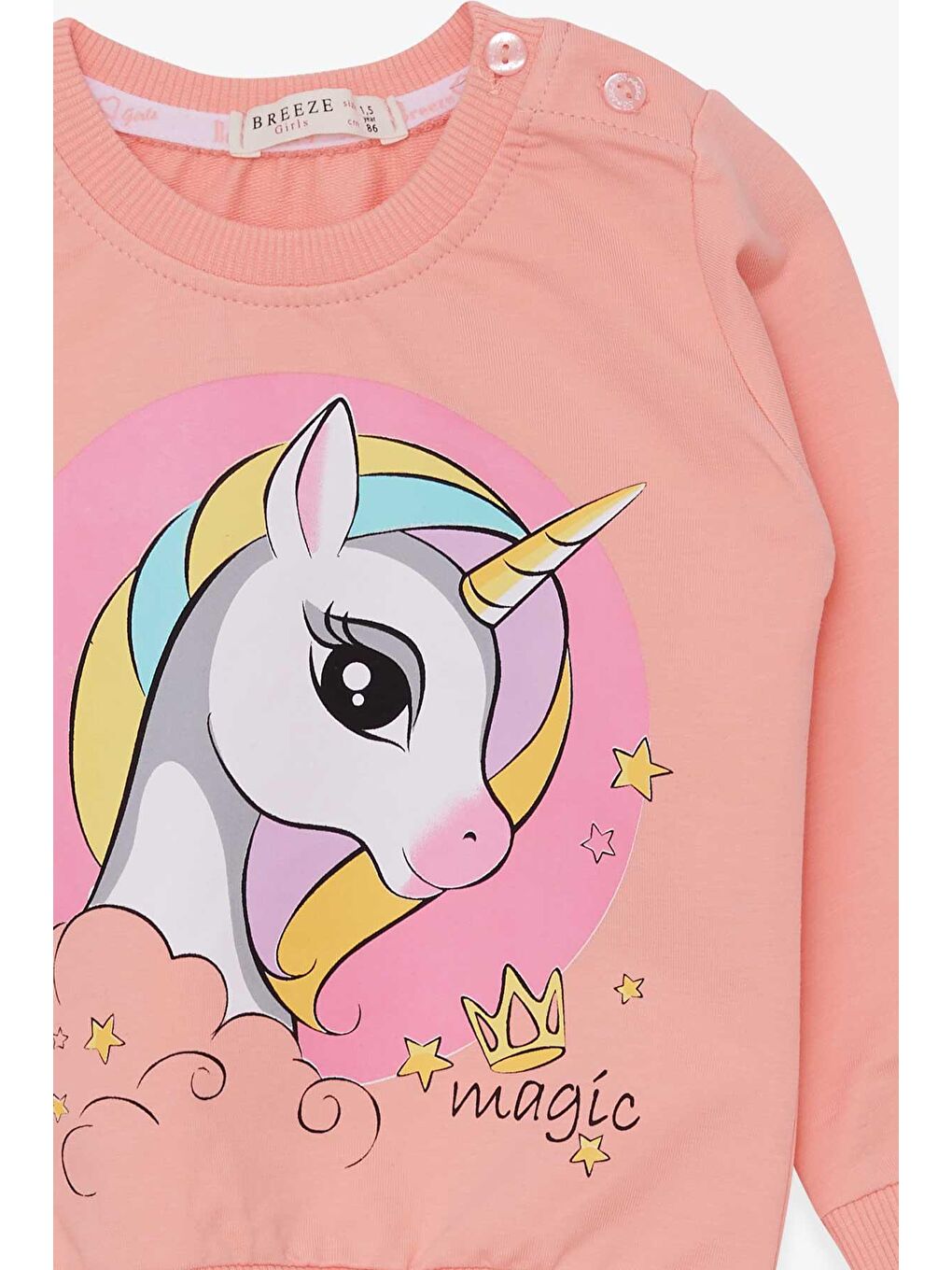Pembe Kız Bebek Sweatshirt Baskılı  Somon (1.5-4 Yaş)-2
