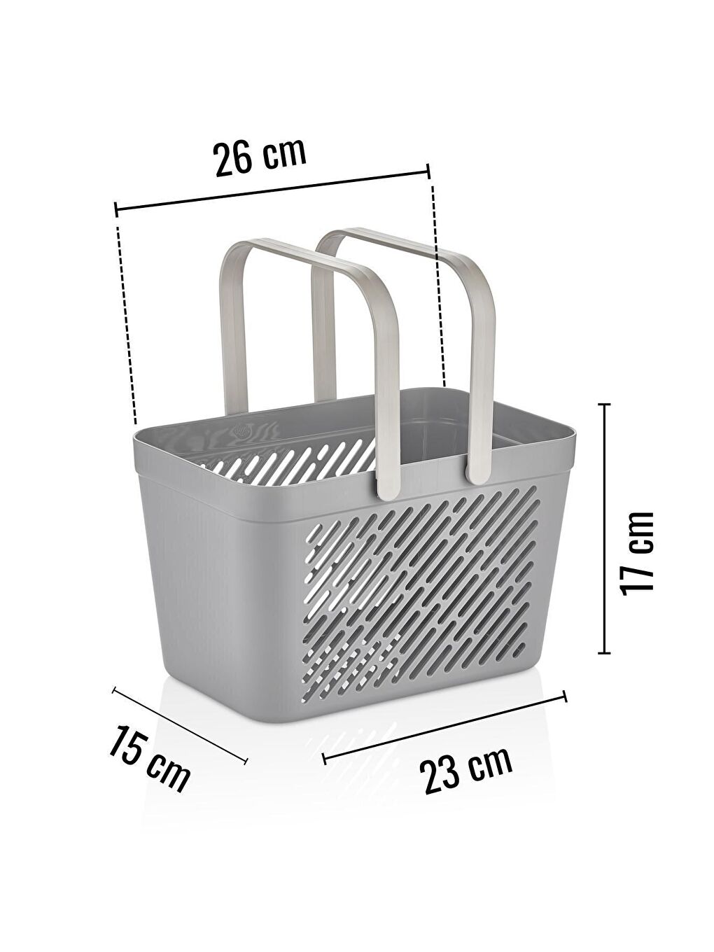 Gri 4'Lü Set Taşınabilir, Çok Amaçlı Banyo, Mutfak, Çekmece Içi Düzenleyici Kulplu Sepet-2