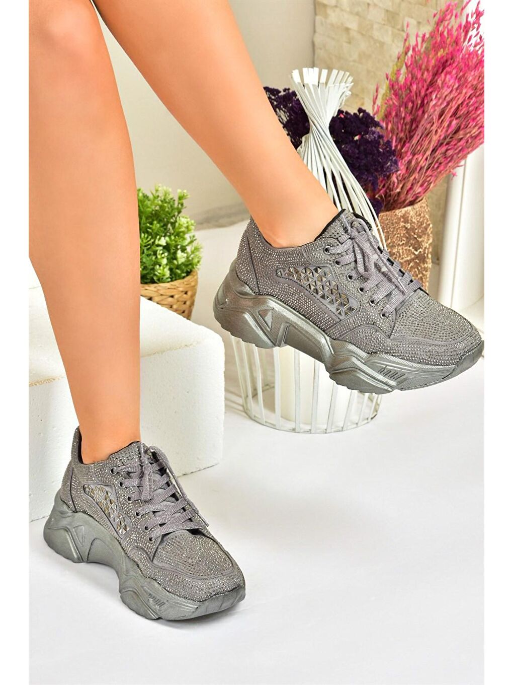 Antrasit M444302814 Platin Kadın Sneakers-2