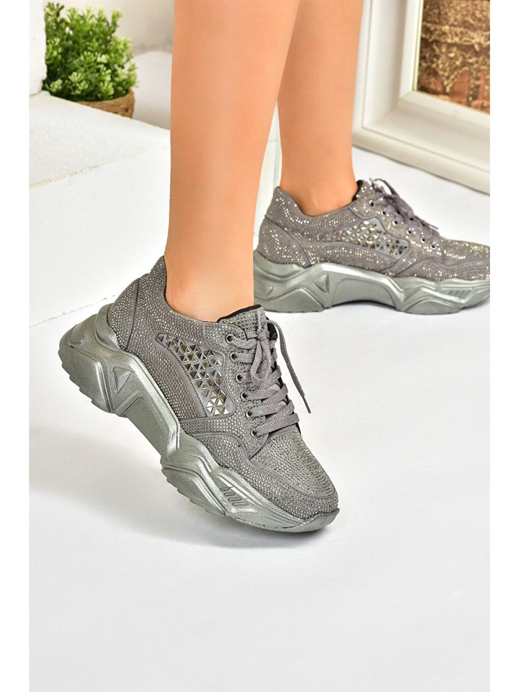 Antrasit M444302814 Platin Kadın Sneakers-4