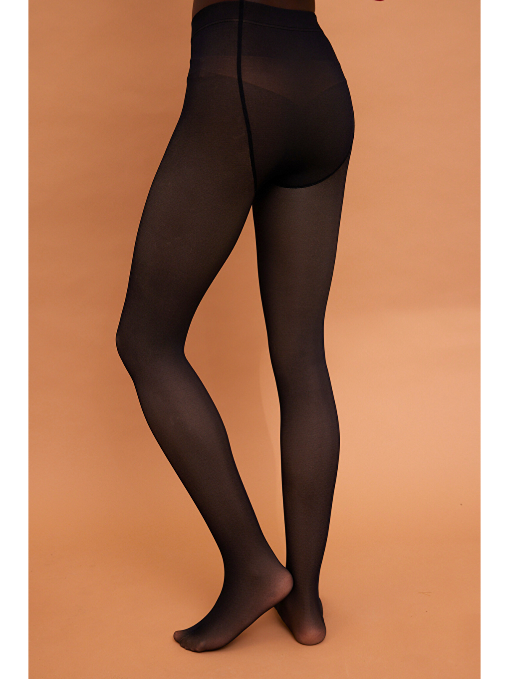 Kadın Termal İçi Ten Görünümlü Külotlu Çorap Siyah-3