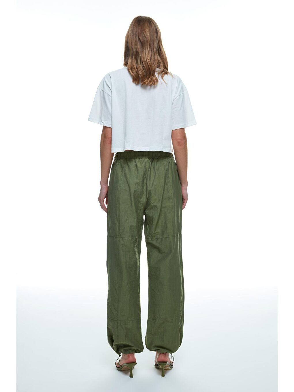 Geniş Paça Paraşüt Pantolon Haki-4