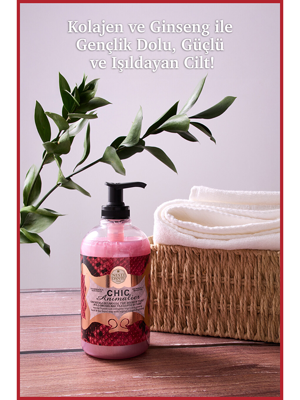Chic Animalier Red Pyton Sıvı Sabun 500 ml | Kolajen ve Ginseng | Antiaging | El ve Vücut Sabunu-4