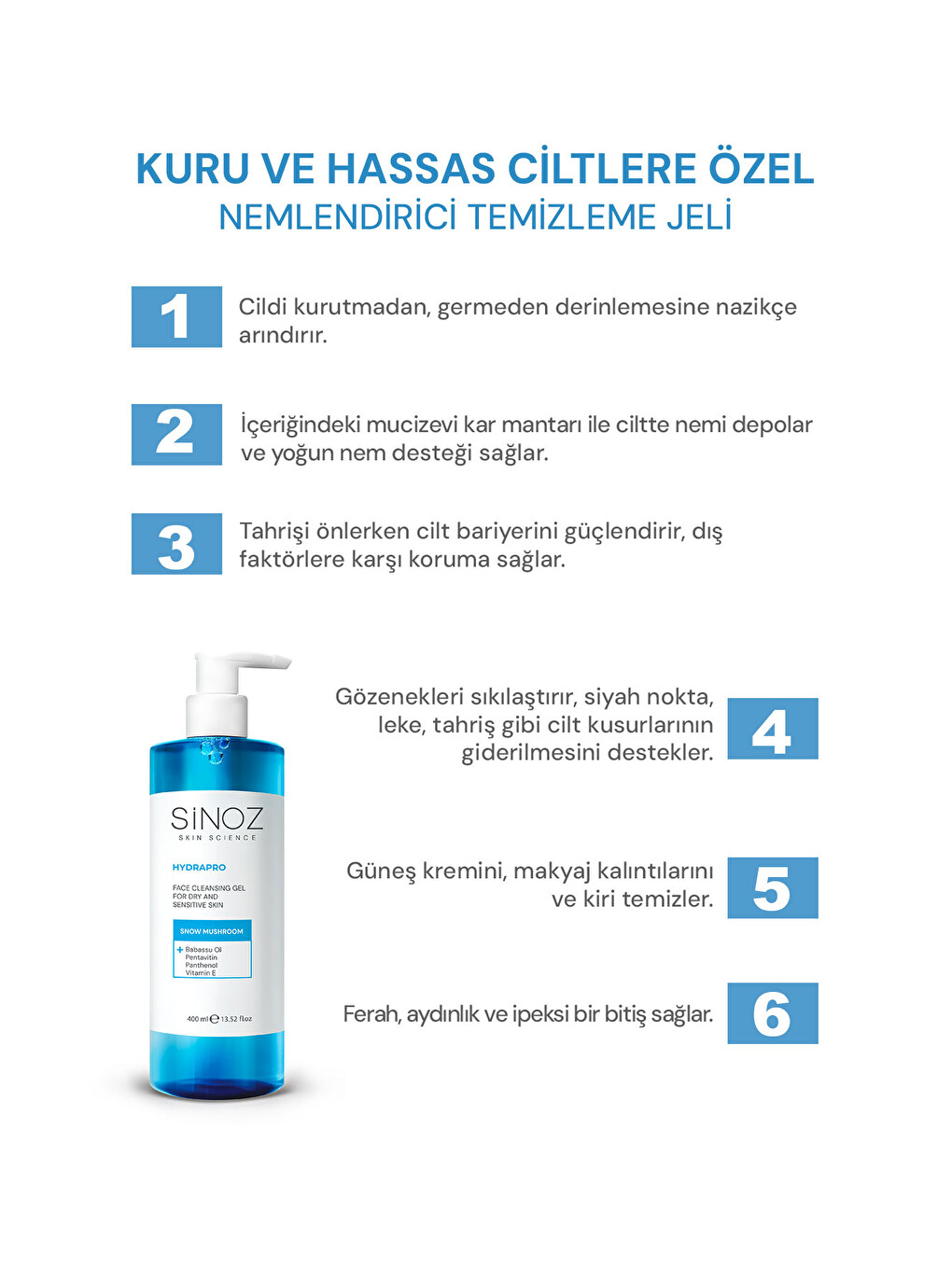 Hydrapro Kuru Ve Hassas Ciltler Için Nemlendiricili Yüz Temizleme Jeli 400 Ml-1
