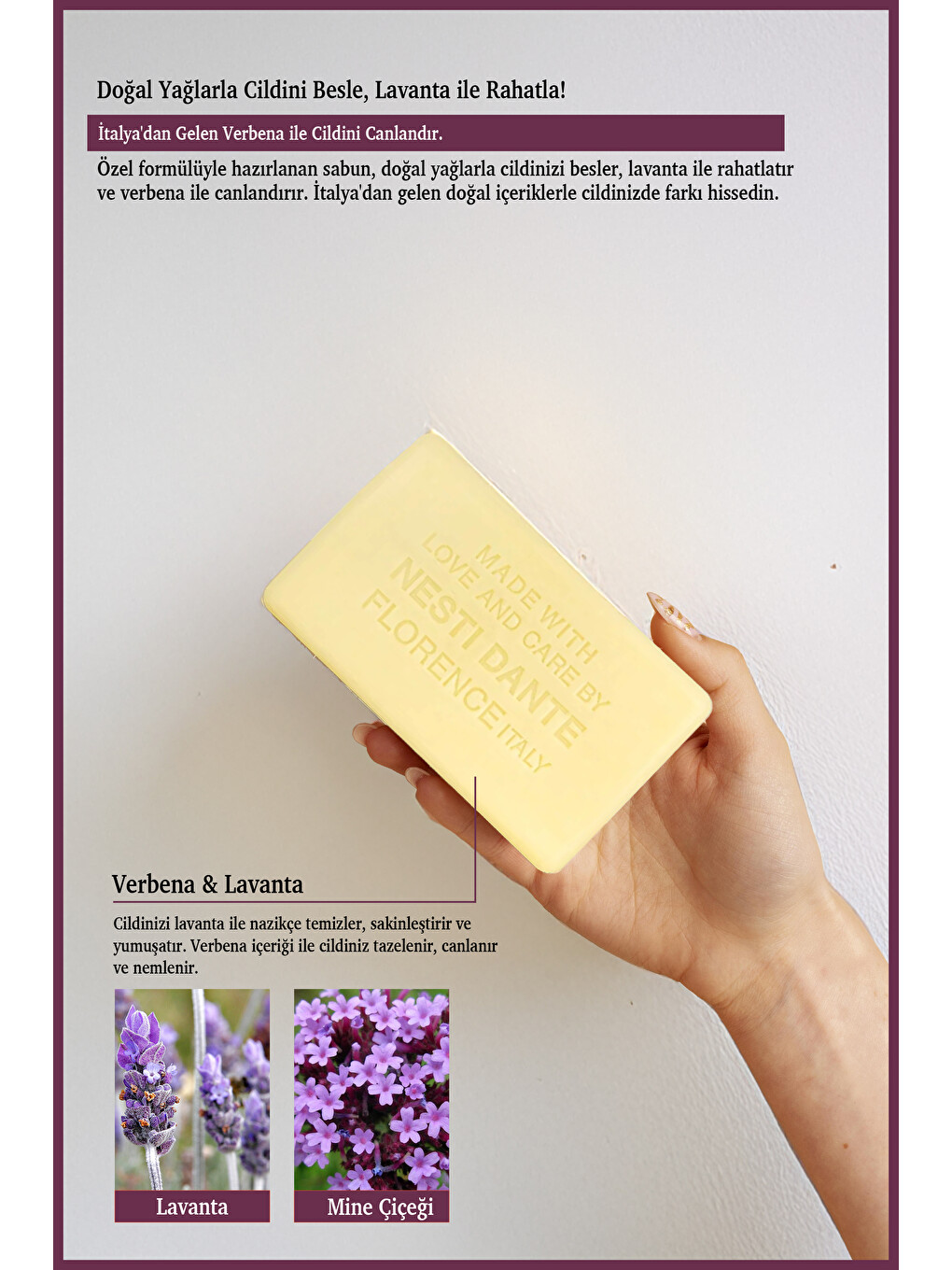 Romantica Wild Tuscan Lavender Verbena Katı Sabun 250 gr Lavanta ve Mine|Nemlendirici |Banyo Sabunu-2