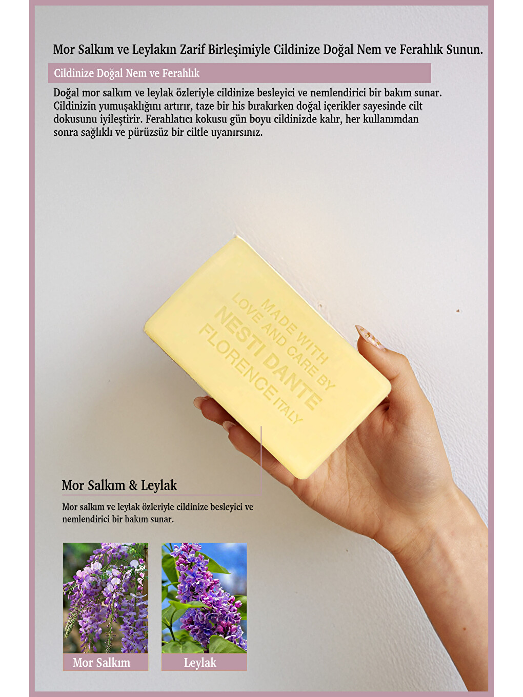 Romantica Tuscan Wisteria Lilac Katı Sabun 250 gr | Leylak ve Salkım | Nemlendirici | Banyo Sabunu-2