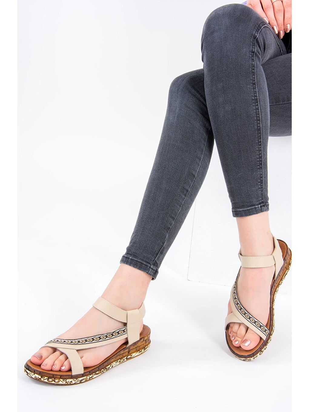 Bej Kadın Sandalet F288091009-1