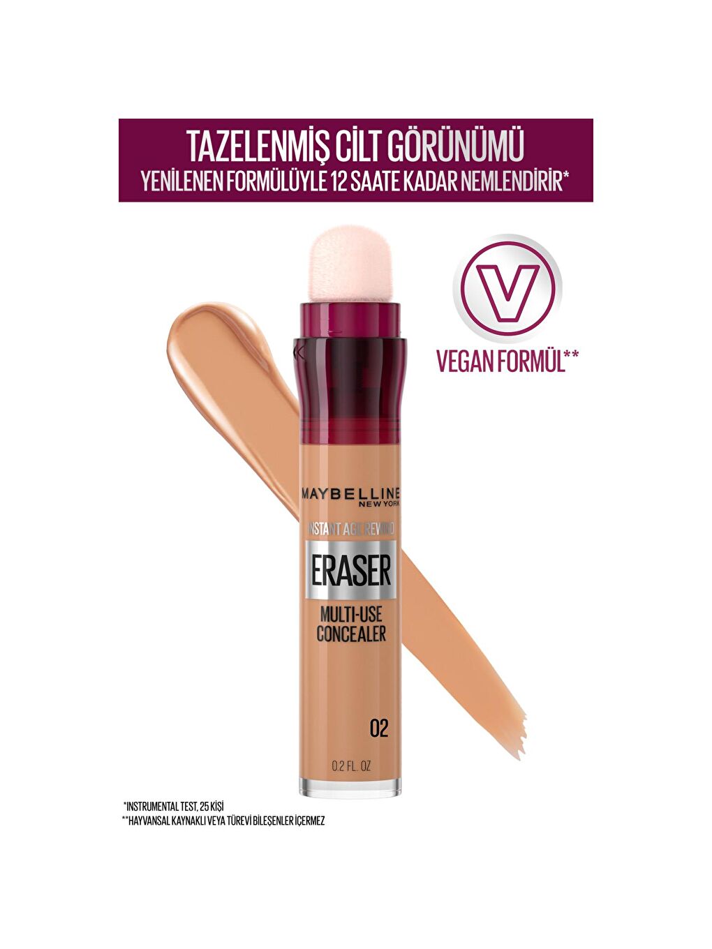 MAYBELLINE NEWYORK Nude Instant Anti Age Eraser Kapatıcı - 02 Nude