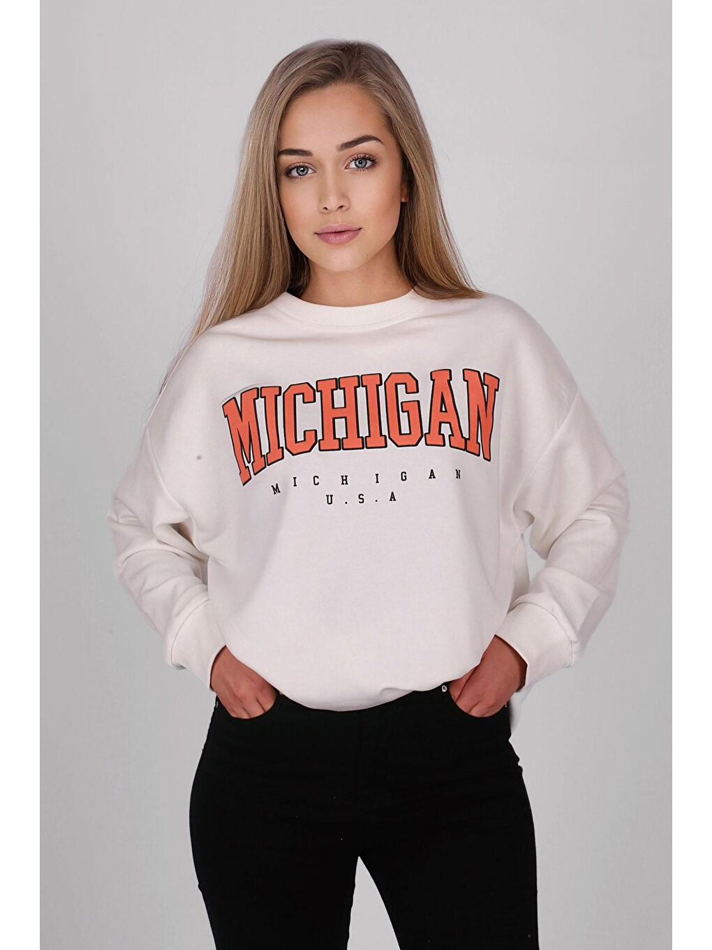 Madmext Beyaz Sweatshirt MG785 - 1