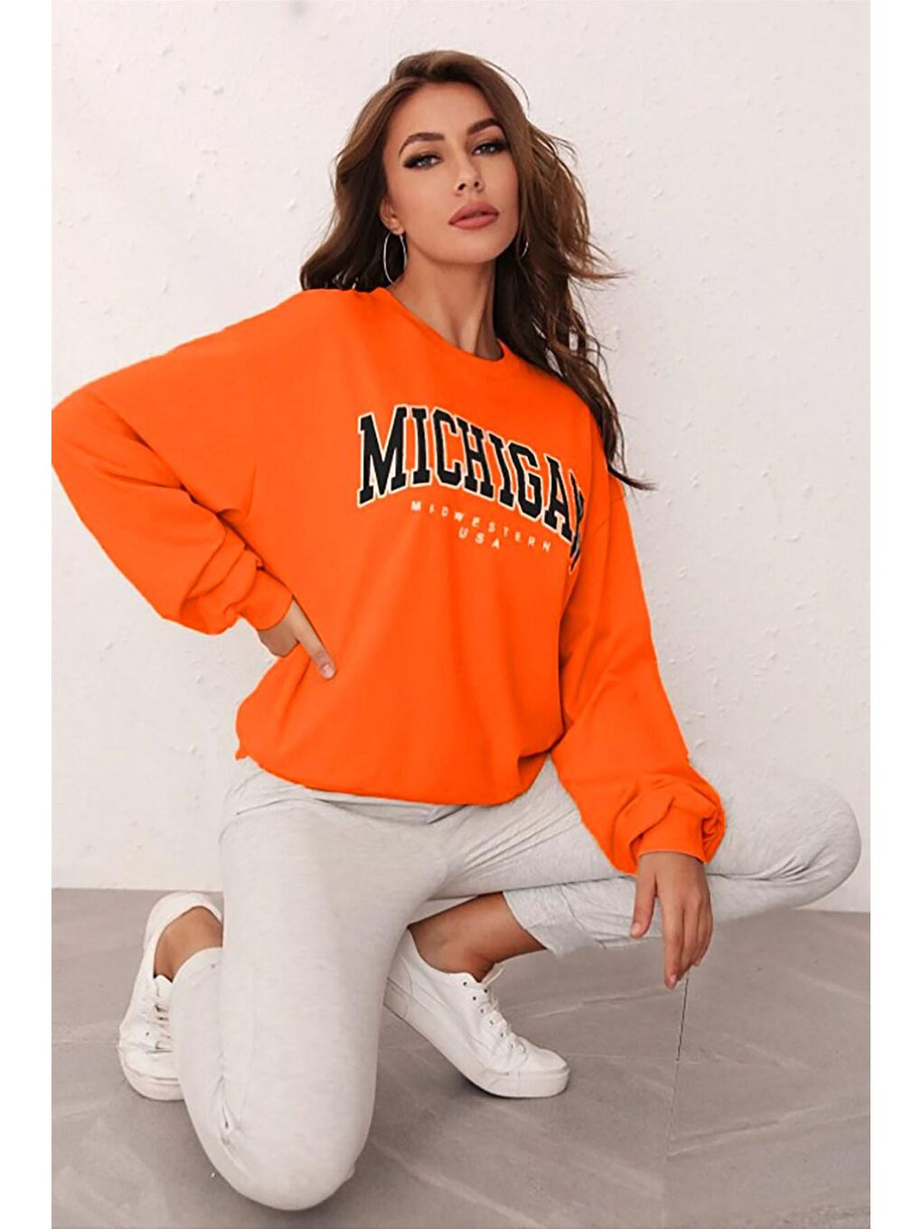 Madmext Turuncu Sweatshirt MG785