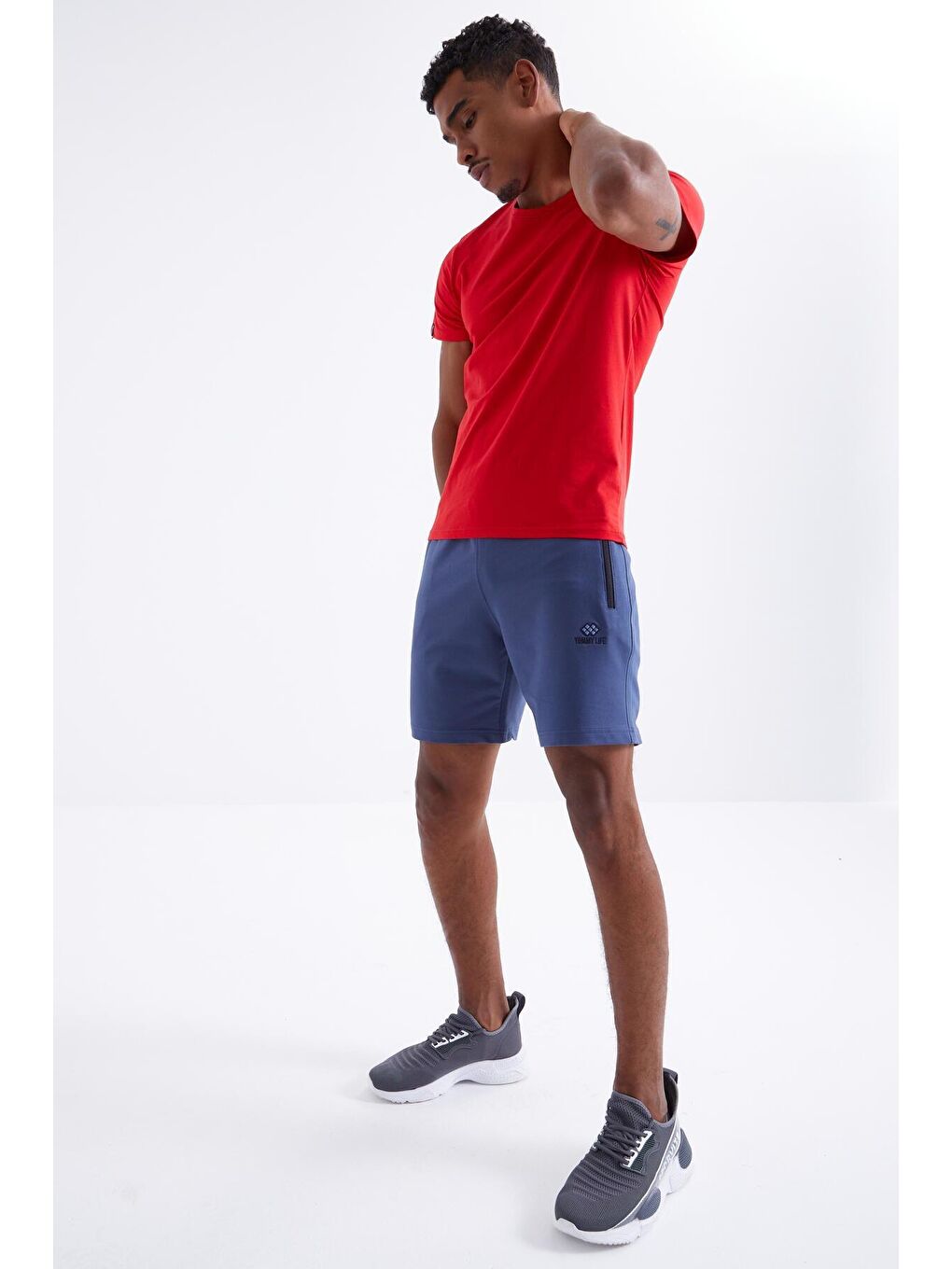 Petrol Fermuar Cepli Bağcıklı Standart Kalıp Erkek Şort  - 81234