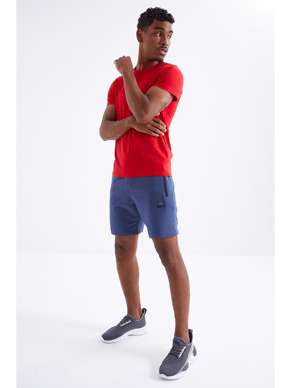 Petrol Fermuar Cepli Bağcıklı Standart Kalıp Erkek Şort  - 81234-2