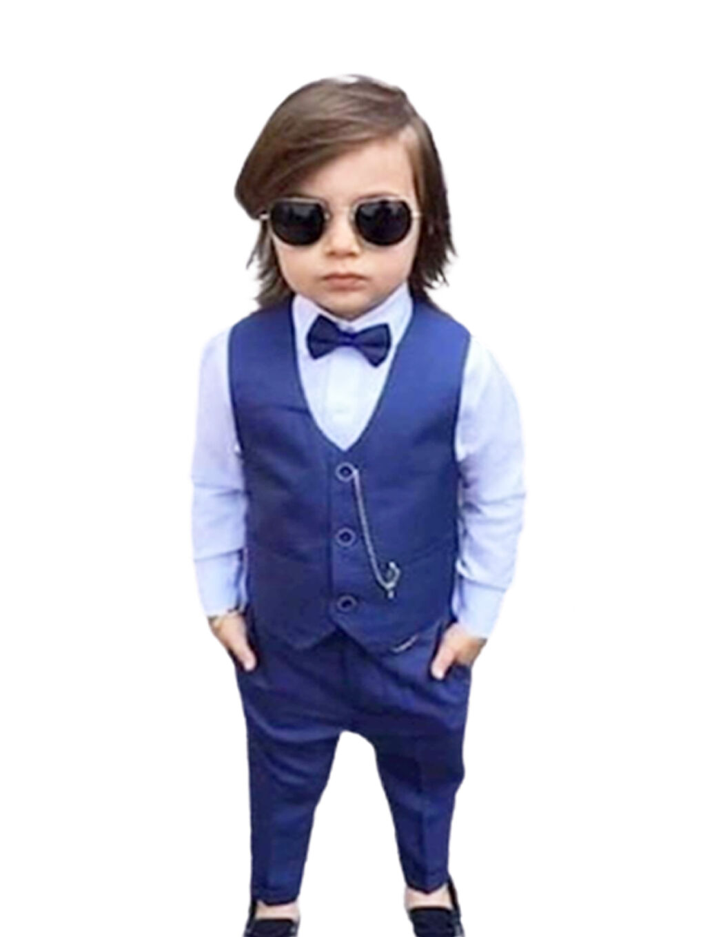 İndigo Yelekli Erkek Çocuk Takım Elbise MNK0272