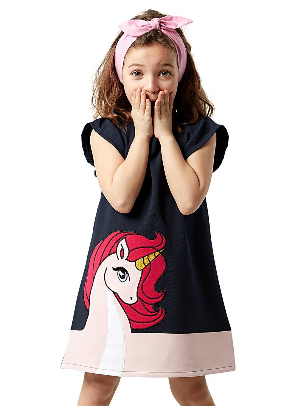 Denokids Karışık Unique Unicorn Kız Çocuk Elbise