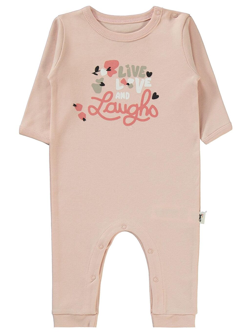 Pembe Baby Flowery Baskılı 3-9 Ay Tulum - Pudra 9-12 Ay-2