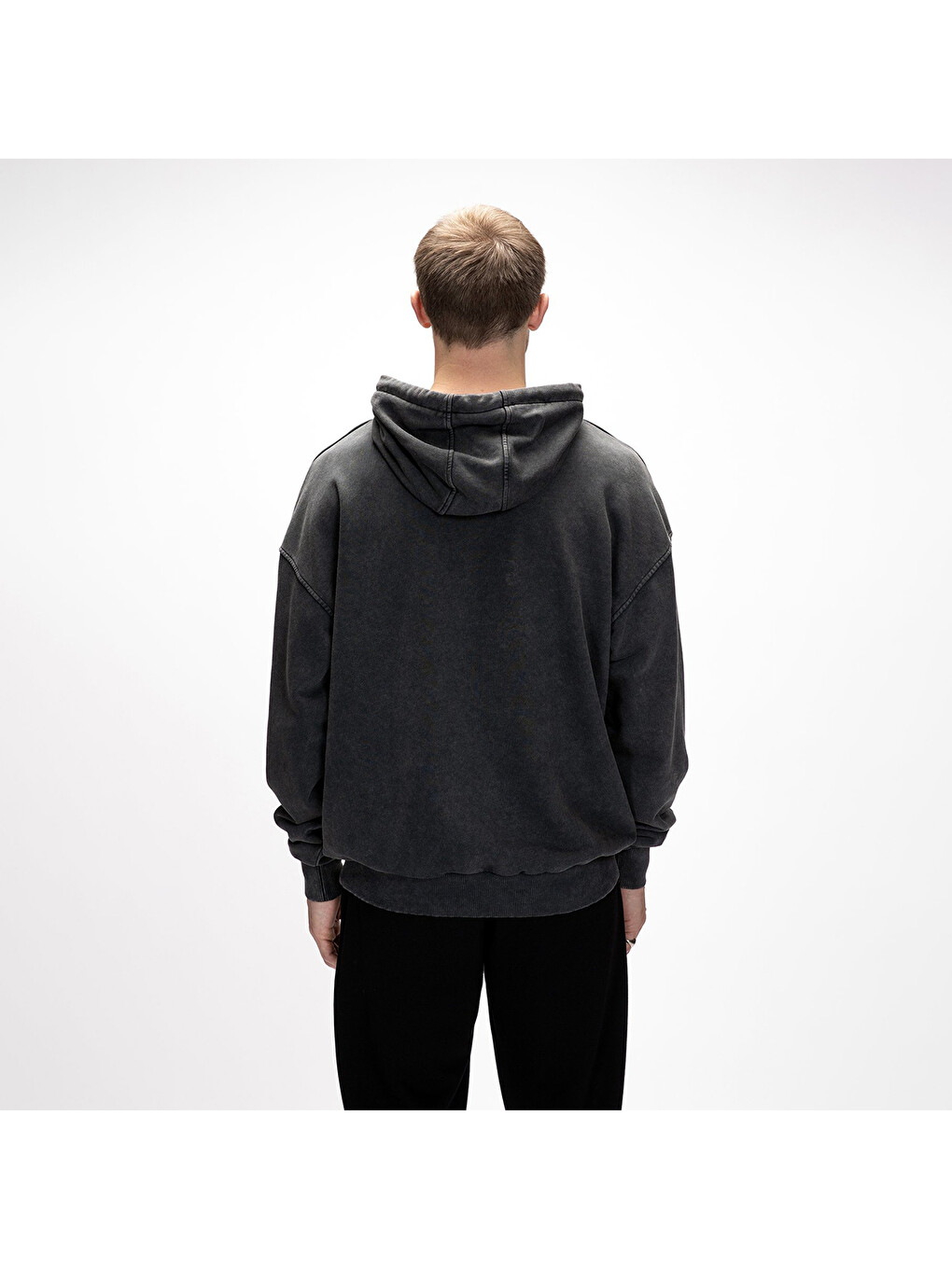 Acid Bear Os Erkek Gri Kapüşonlu Sweatshirt-3