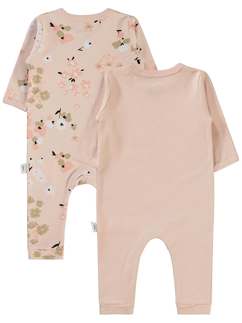 Pembe Baby Flowery Baskılı 3-9 Ay Tulum - Pudra 9-12 Ay-3