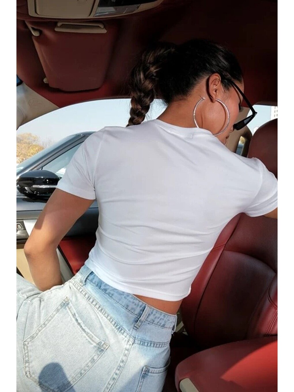 Kadın Beyaz It S All Good Baskılı Dar Crop T Shirt-2