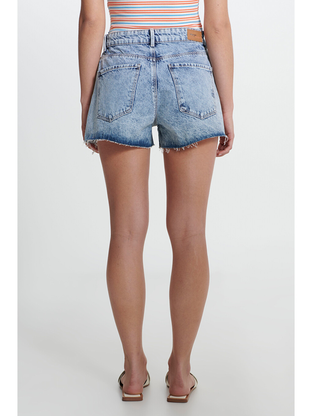 Regular Fit Normal Bel Açık Mavi Jean Şort-4