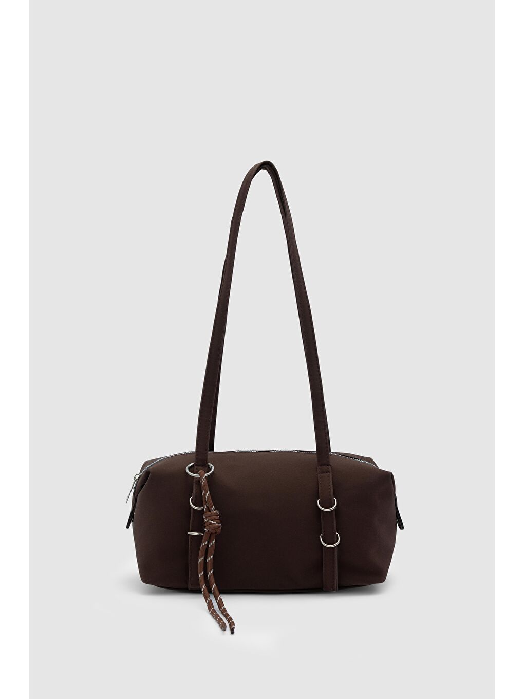 Kahverengi Gia Charmlı Oval Çanta Kahve