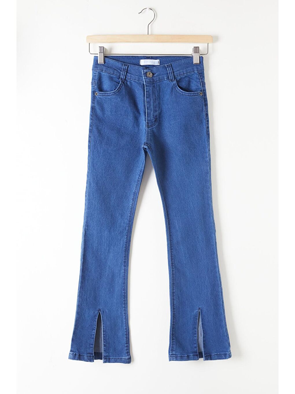 Lacivert Yırtmaçlı İspanyol Paça Kız Çocuk Jean Pantolon 16210