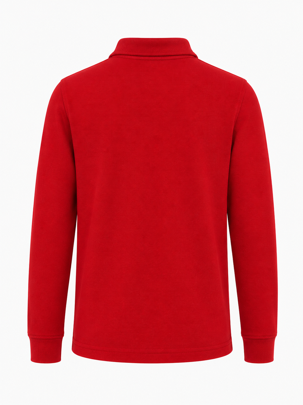 Kırmızı Kids Polo Yaka Basic Uzun Kollu Unisex Erkek Çocuk Tişört-2