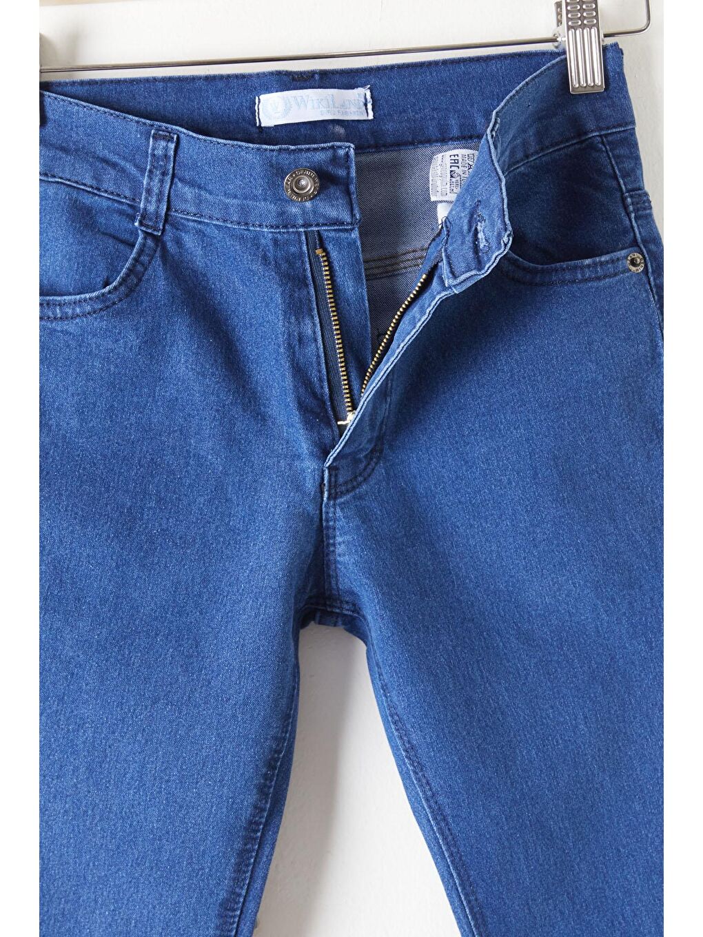 Lacivert Yırtmaçlı İspanyol Paça Kız Çocuk Jean Pantolon 16210-1