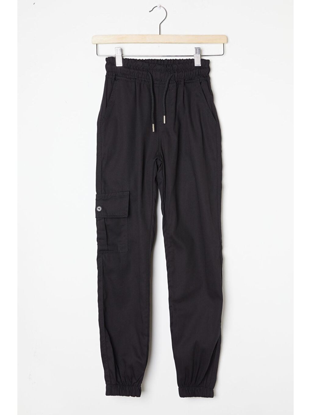 Siyah Kargo Cepli Beli Lastikli Erkek ÇocukPantolon 16206