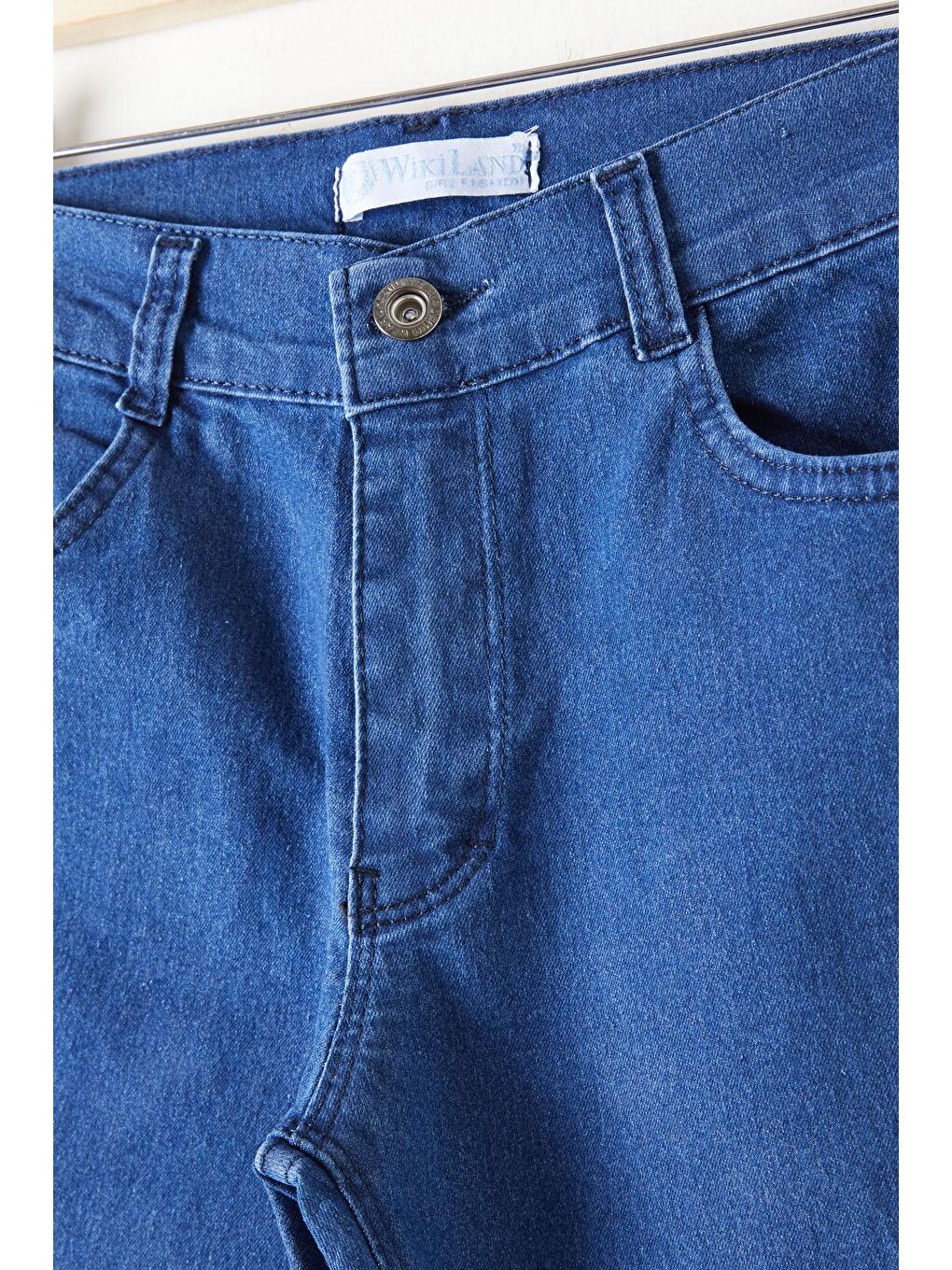 Lacivert Yırtmaçlı İspanyol Paça Kız Çocuk Jean Pantolon 16210-2