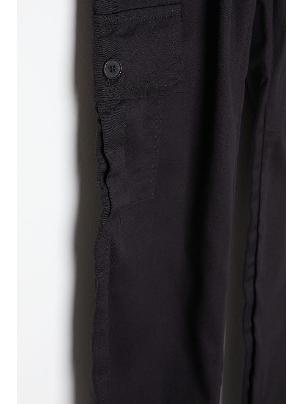 Siyah Kargo Cepli Beli Lastikli Erkek ÇocukPantolon 16206-1