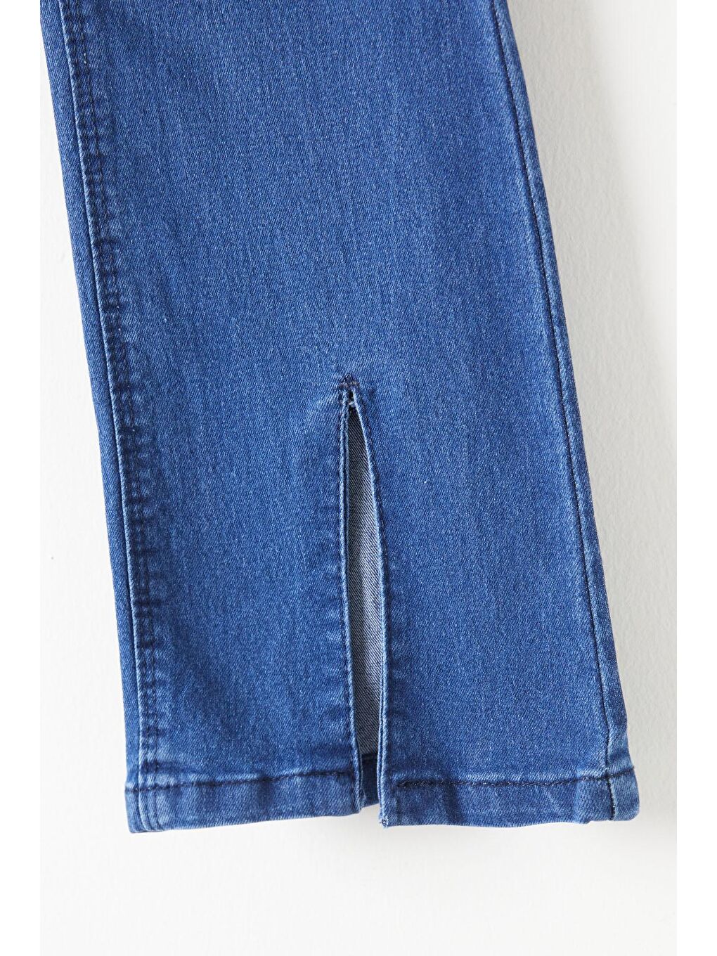 Lacivert Yırtmaçlı İspanyol Paça Kız Çocuk Jean Pantolon 16210-3