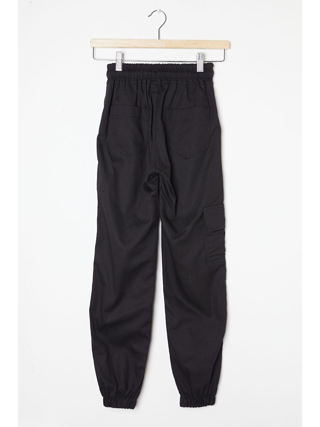 Siyah Kargo Cepli Beli Lastikli Erkek ÇocukPantolon 16206-3