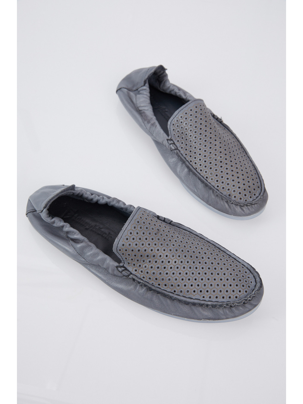 Erkek Gri Arkası Lastikli Hakiki Deri Loafer-3